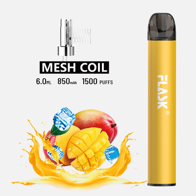 OEM ODM 1500puff 850mAh Beschikbare Vape Peul 6.0ml E Vloeibaar Mesh Coil